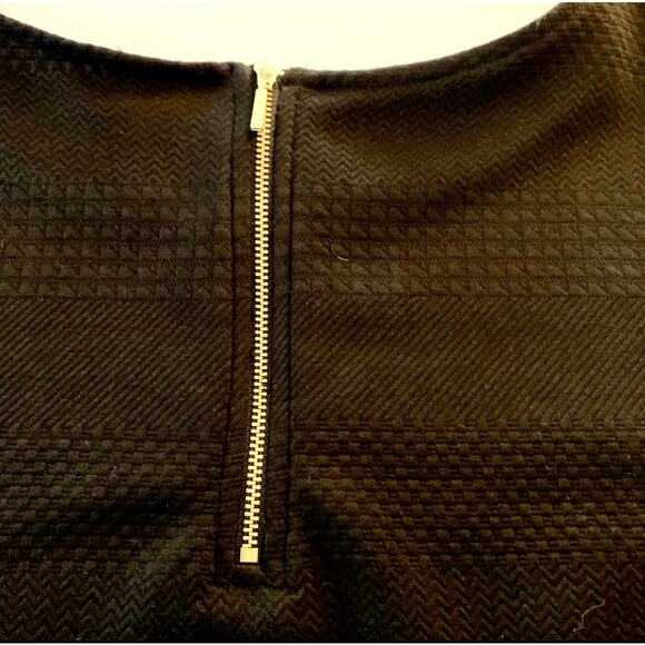 CHICO’S Women’s Black Blouse w/3/4 Length Sleeve Exposed Back Zipper Chico Size2 - Picture 5 of 12